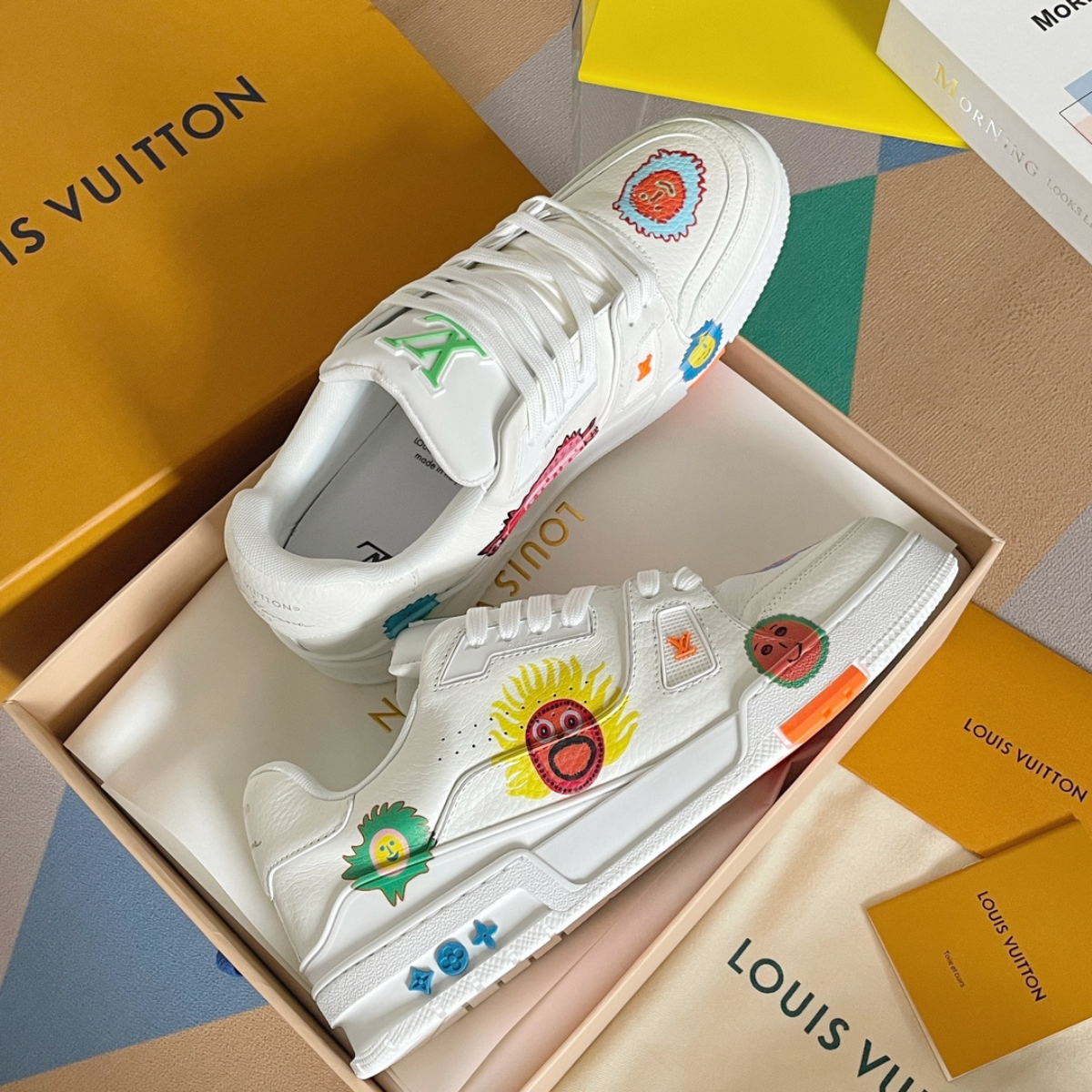 LV x Yayoi Kusama Trainer White Print