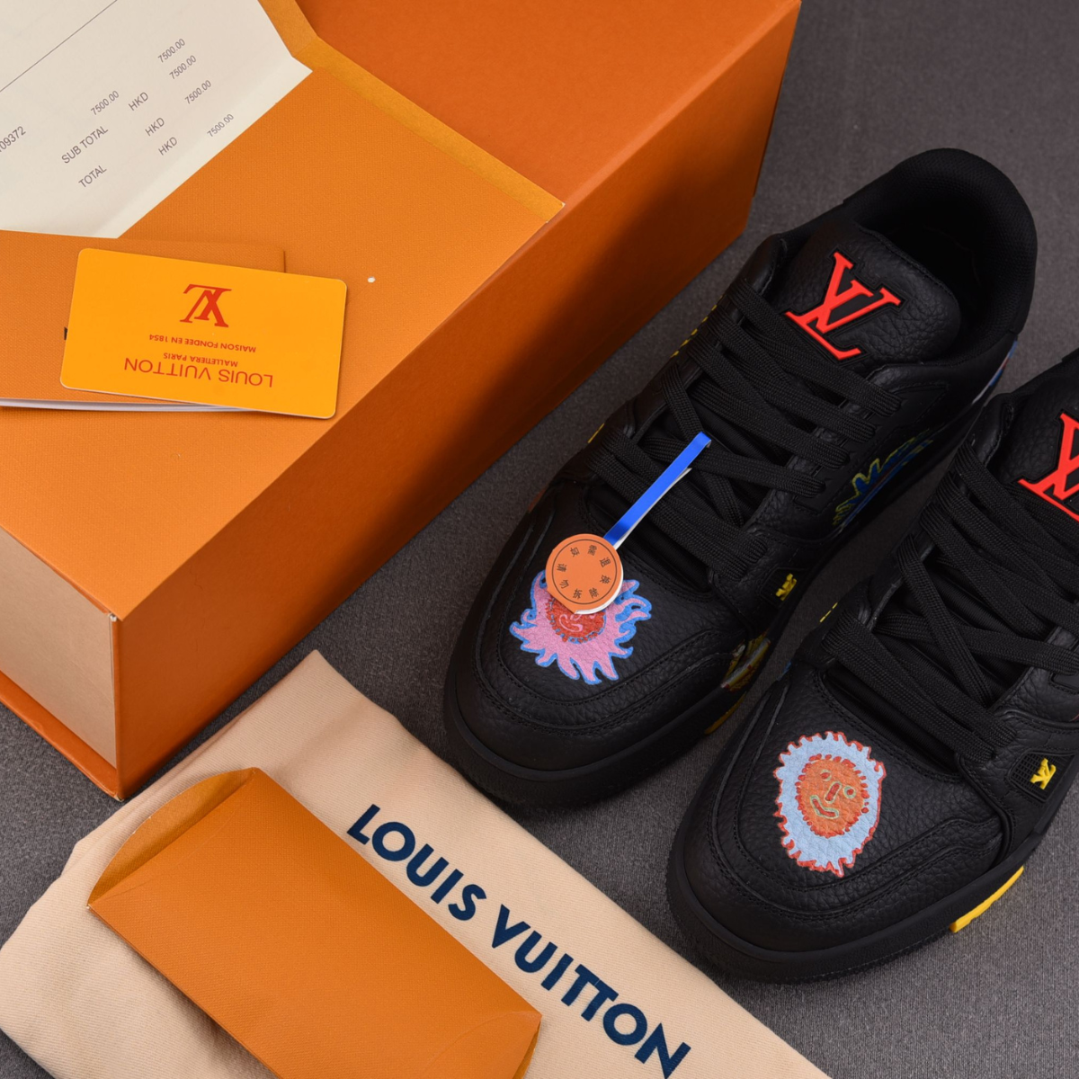 LV x Yayoi Kusama Trainer Black Print